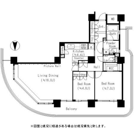 リバーポイントタワー2601号室の図面