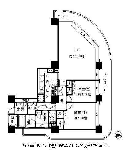 リバーポイントタワー3110号室の図面