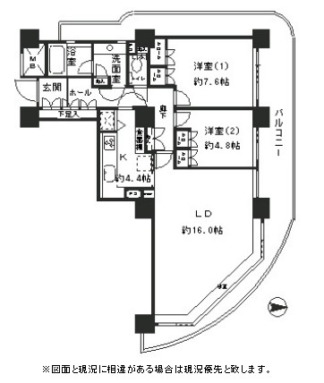 リバーポイントタワー3201号室の図面