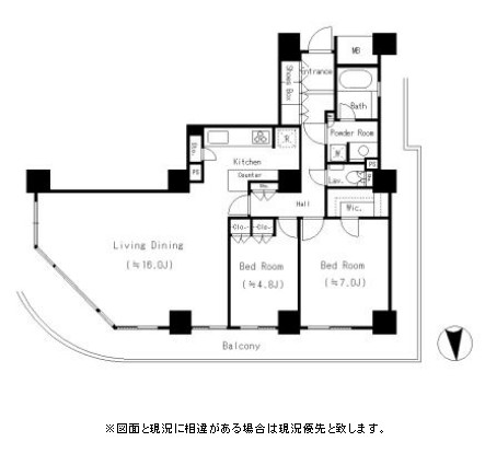 リバーポイントタワー3301号室の図面