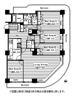 リバーポイントタワー3501号室の図面