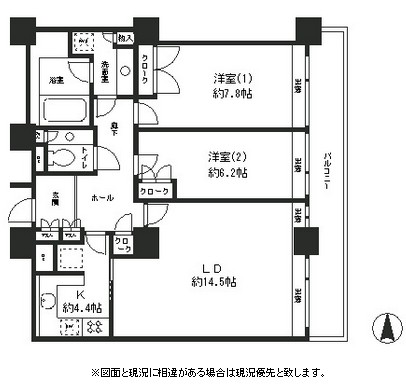 リバーポイントタワー3503号室の図面