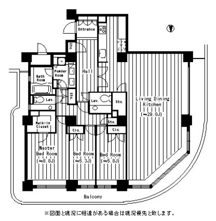 リバーポイントタワー3507号室の図面