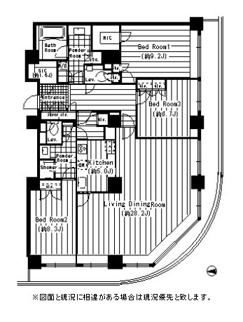 リバーポイントタワー3605号室の図面