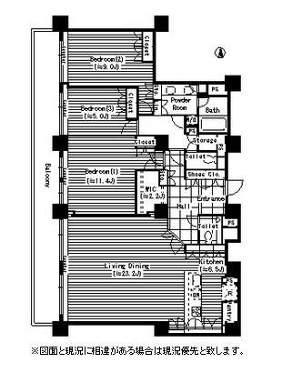 リバーポイントタワー3606号室の図面