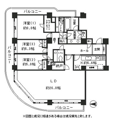 リバーポイントタワー3607号室の図面