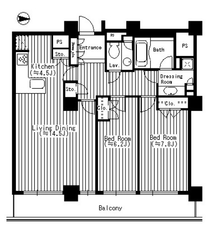 リバーポイントタワー3703号室の図面