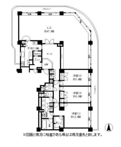 リバーポイントタワー4001号室の図面