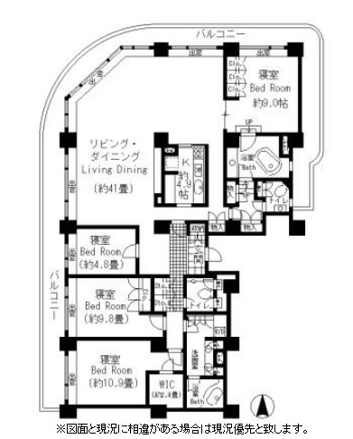 リバーポイントタワー4004号室の図面
