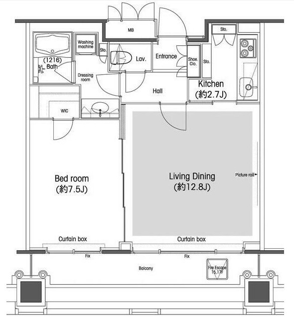 品川グラスレジデンス1402号室の図面
