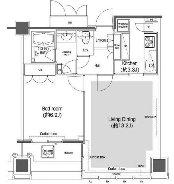 品川グラスレジデンス1606号室の図面