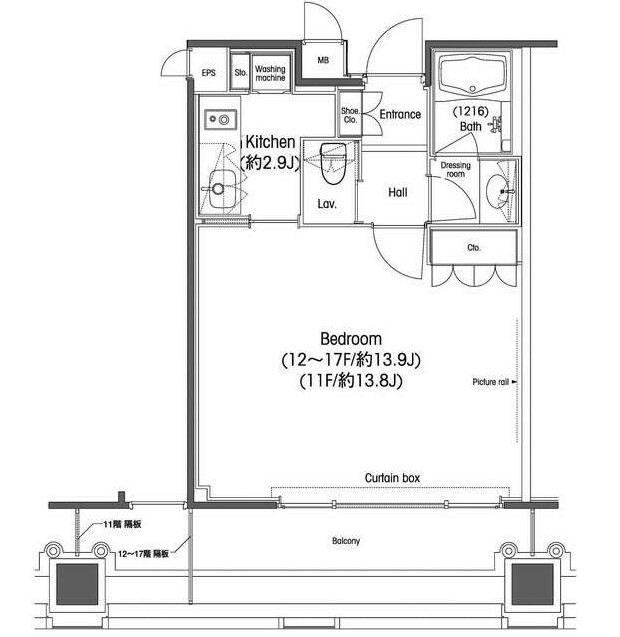 品川グラスレジデンス1703号室の図面