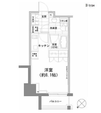 パークハビオ渋谷1102号室の図面