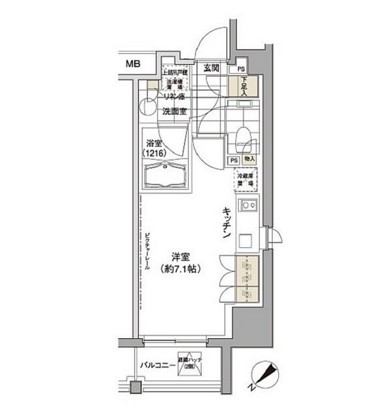 パークハビオ渋谷1207号室の図面