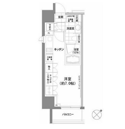 パークハビオ渋谷1208号室の図面