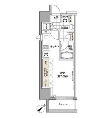 パークハビオ渋谷1307号室の図面