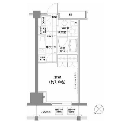 パークハビオ渋谷1405号室の図面