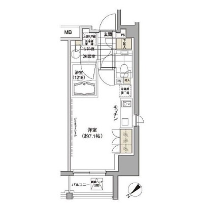 パークハビオ渋谷1406号室の図面
