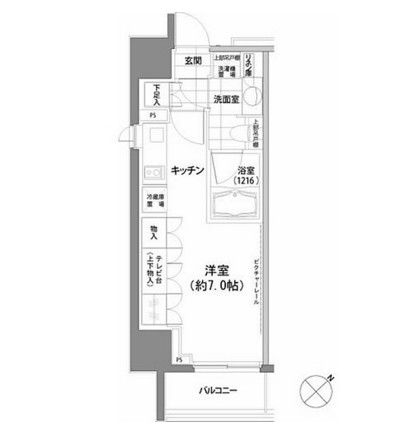 パークハビオ渋谷1407号室の図面