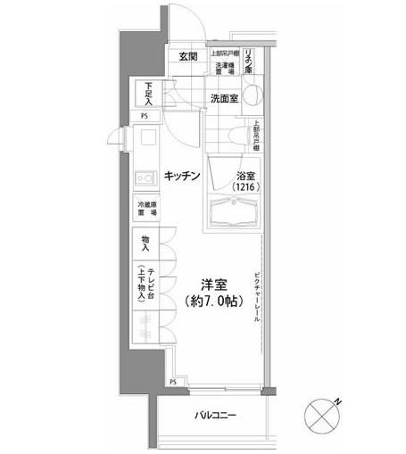 パークハビオ渋谷308号室の図面