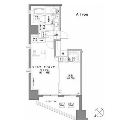 パークハビオ渋谷401号室の図面