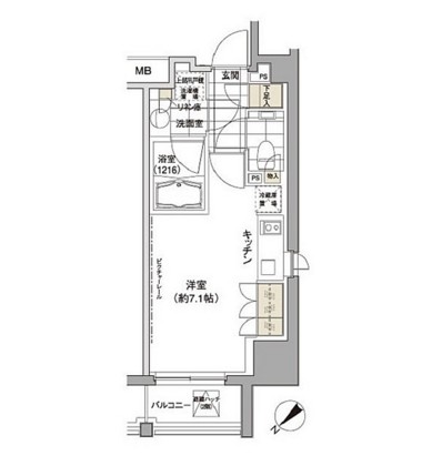 パークハビオ渋谷407号室の図面