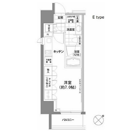 パークハビオ渋谷608号室の図面