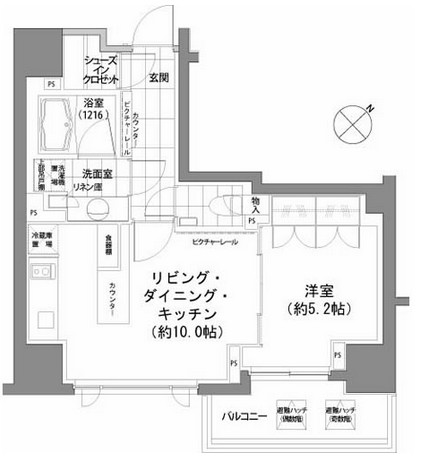 パークハビオ渋谷612号室の図面