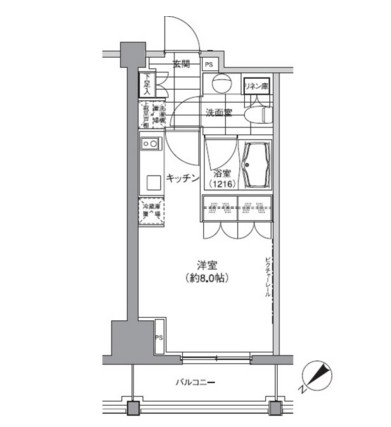 パークハビオ渋谷704号室の図面