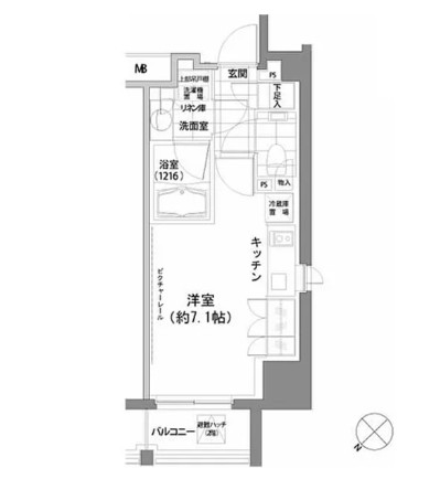 パークハビオ渋谷807号室の図面