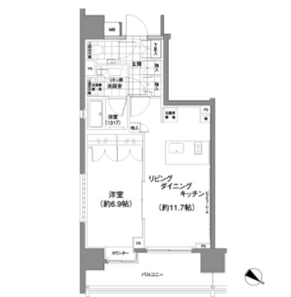 パークハビオ渋谷神山町307号室の図面