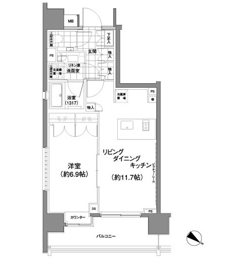 パークハビオ渋谷神山町507号室の図面