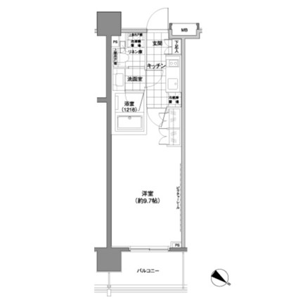 パークハビオ渋谷神山町706号室の図面