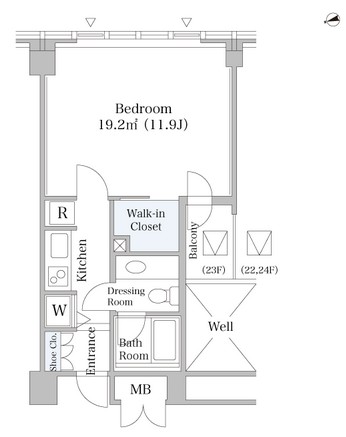 アクロスシティ中野坂上ハイツ2106号室の図面
