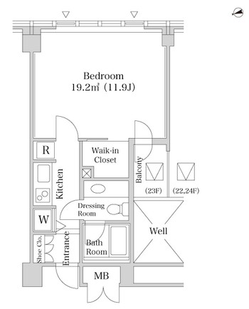 アクロスシティ中野坂上ハイツ2206号室の図面
