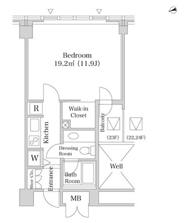 アクロスシティ中野坂上ハイツ2306号室の図面