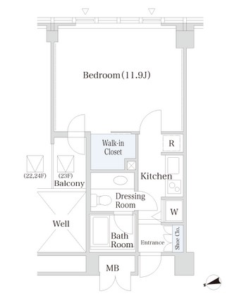 アクロスシティ中野坂上ハイツ2403号室の図面