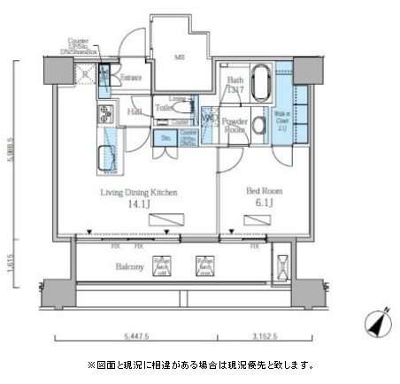 富ヶ谷スプリングス1003号室の図面