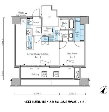 富ヶ谷スプリングス1103号室の図面