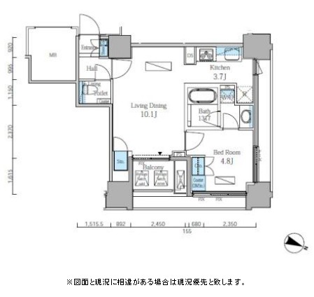富ヶ谷スプリングス204号室の図面