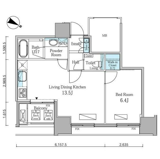 富ヶ谷スプリングス205号室の図面