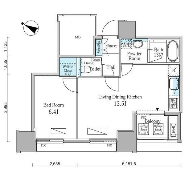 富ヶ谷スプリングス302号室の図面