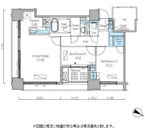 富ヶ谷スプリングス905号室の図面