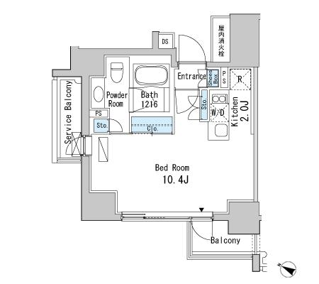ベルファース目黒1204号室の図面