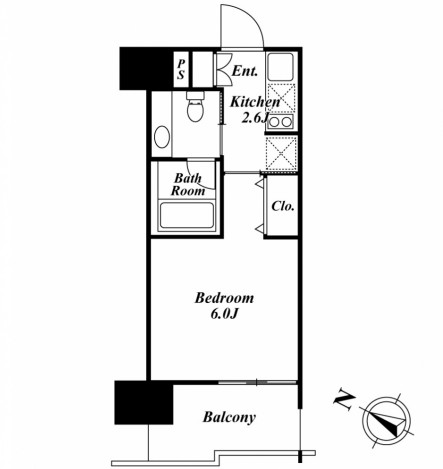 ベルファース目黒208号室の図面