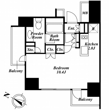 ベルファース目黒904号室の図面