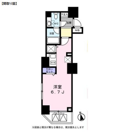 レジディア高輪桂坂205号室の図面