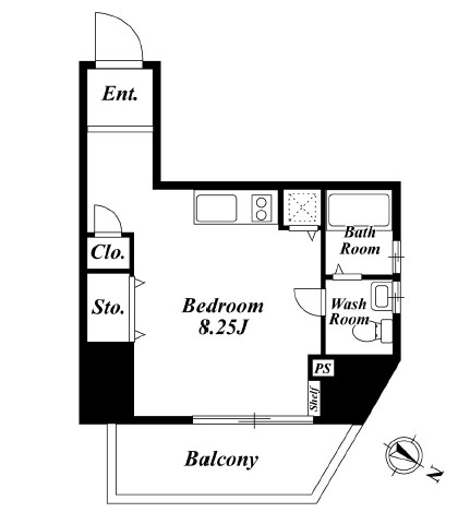 ベルファース東麻布1003号室の図面