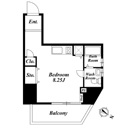 ベルファース東麻布 203号室の図面