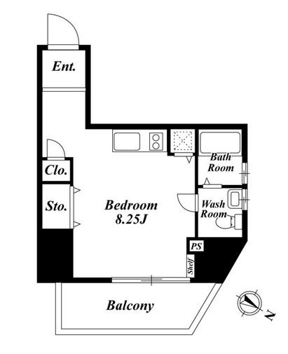 ベルファース東麻布 403号室の図面